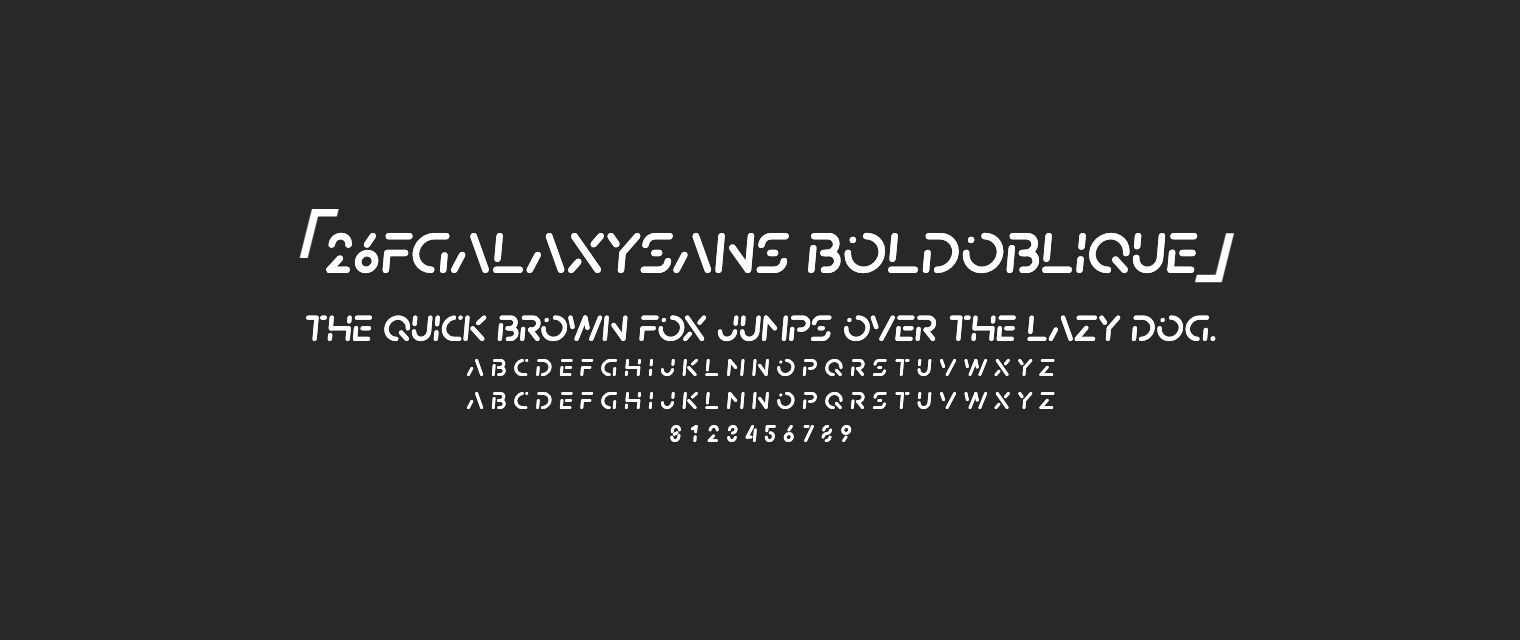 26FGalaxySans-BoldOblique字体预览