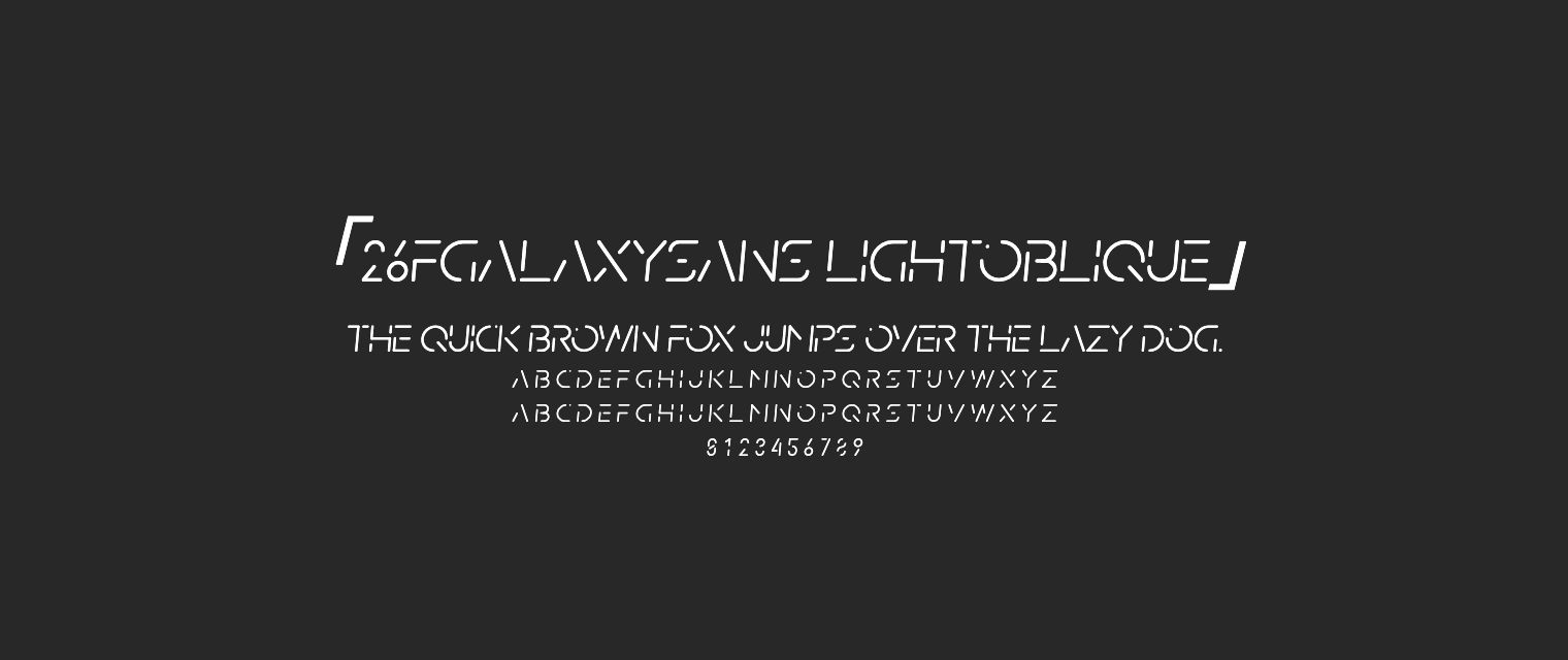 26FGalaxySans-LightOblique字体预览