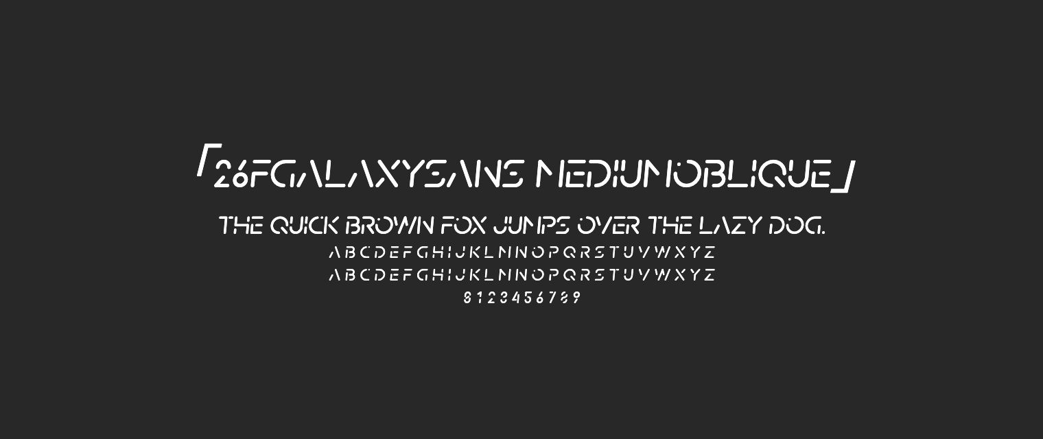 26FGalaxySans-MediumOblique字体预览