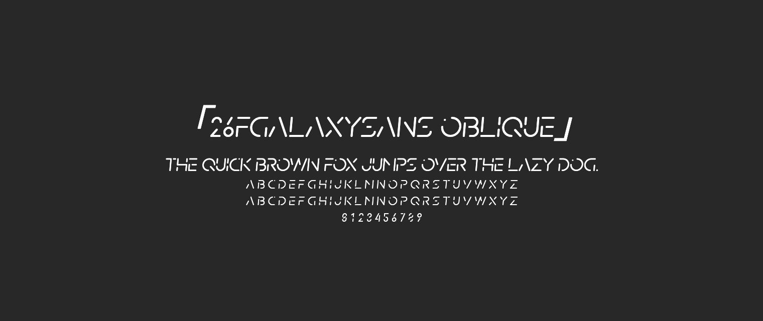 26FGalaxySans-Oblique字体预览