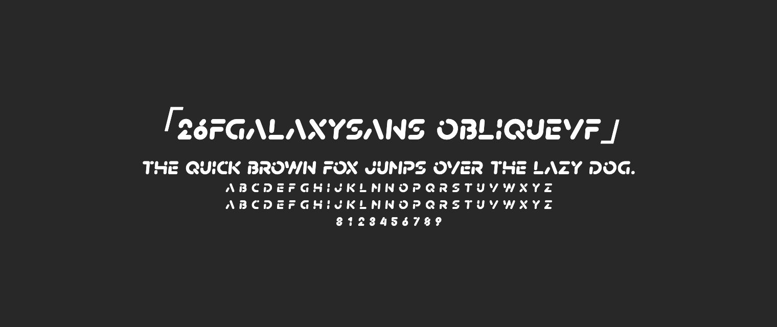 26FGalaxySans-ObliqueVF字体预览
