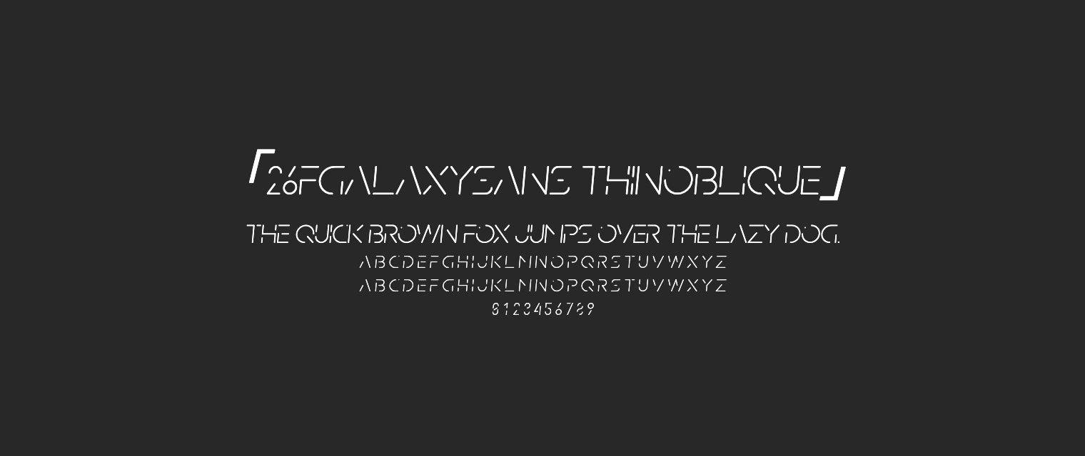 26FGalaxySans-ThinOblique字体预览