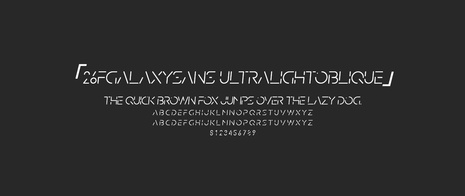 26FGalaxySans-UltraLightOblique字体预览
