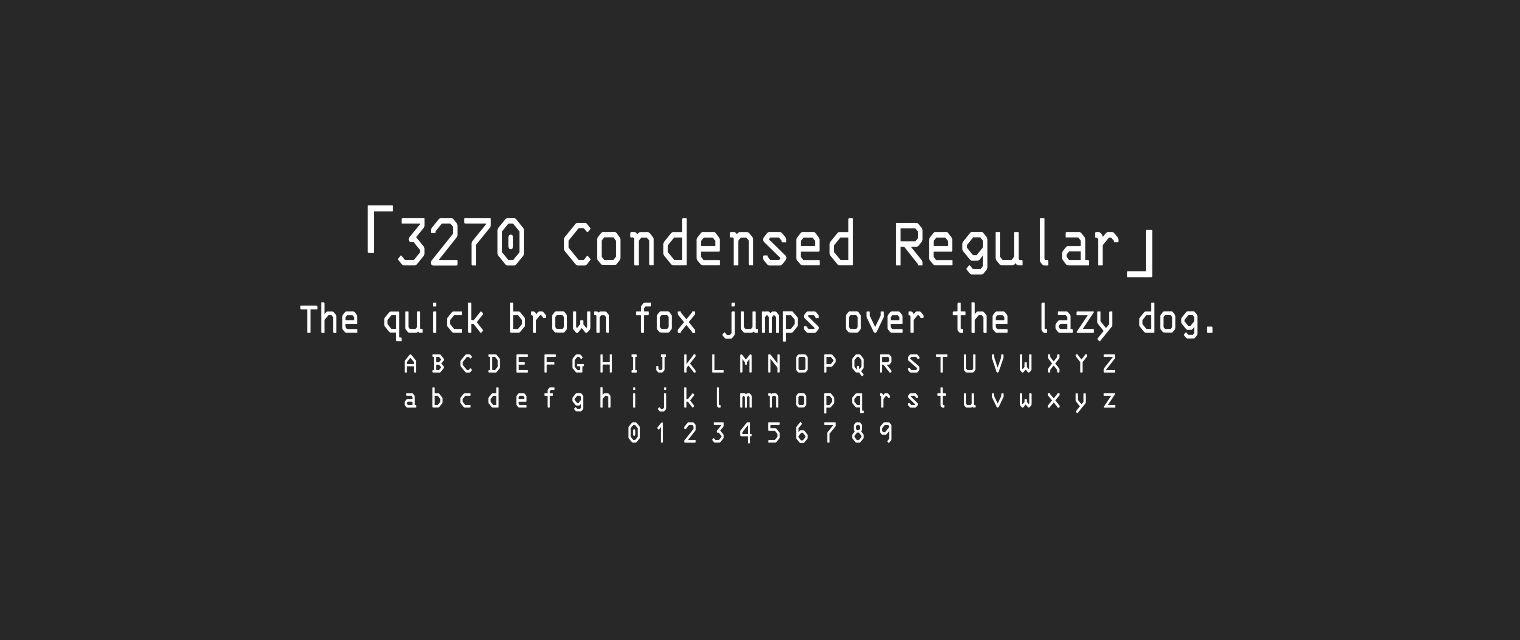 3270-Condensed-Regular字体预览