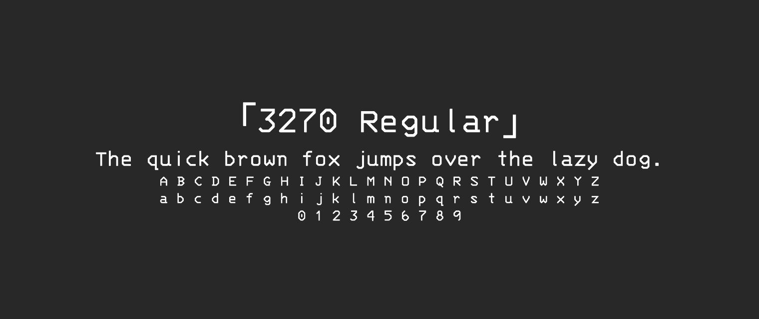 3270-Regular字体预览