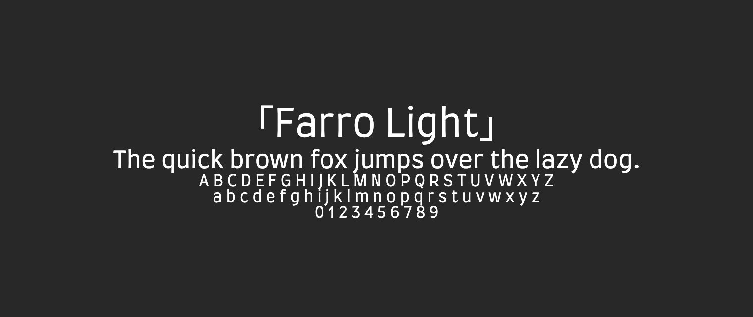 Farro-Light字体预览