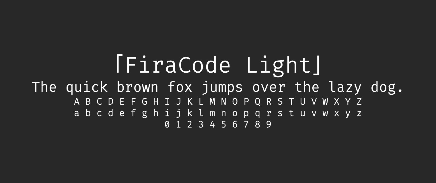 FiraCode-Light字体预览