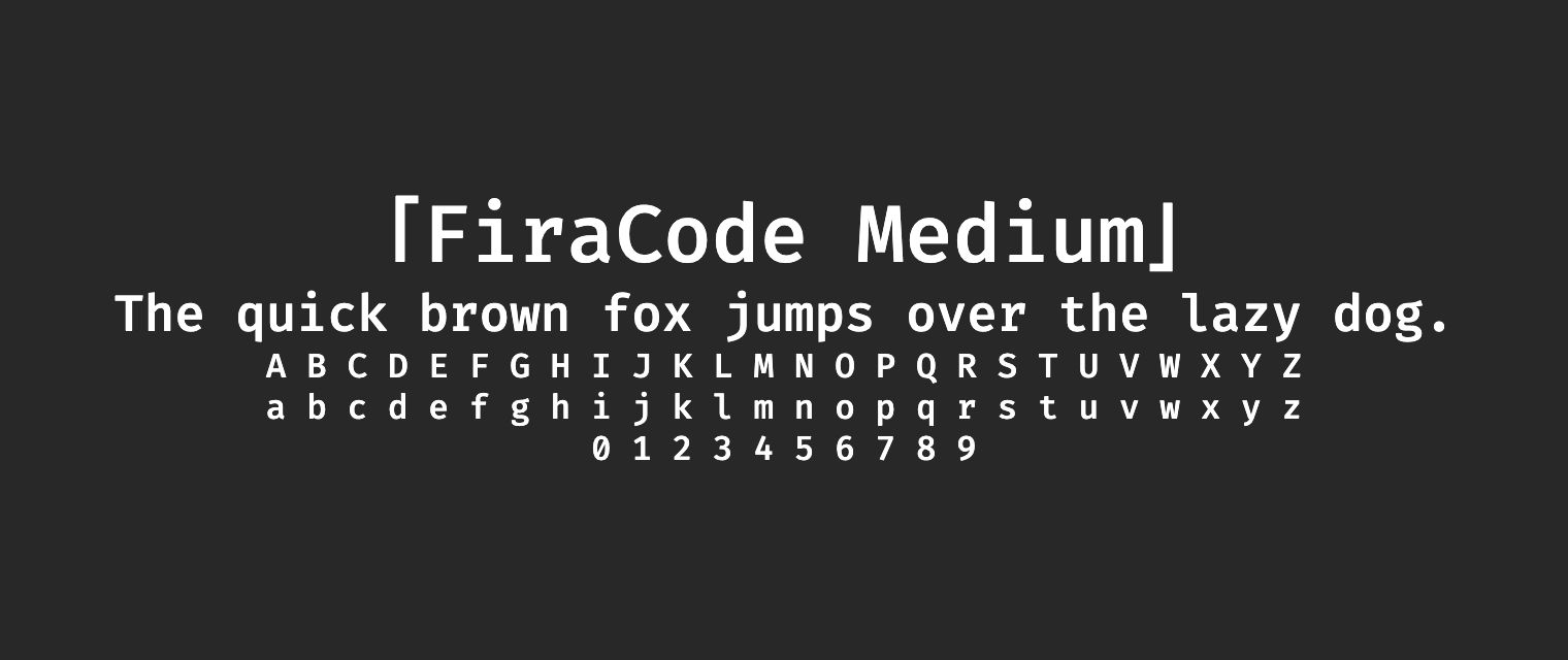 FiraCode-Medium字体预览