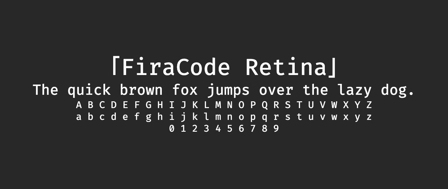 FiraCode-Retina字体预览
