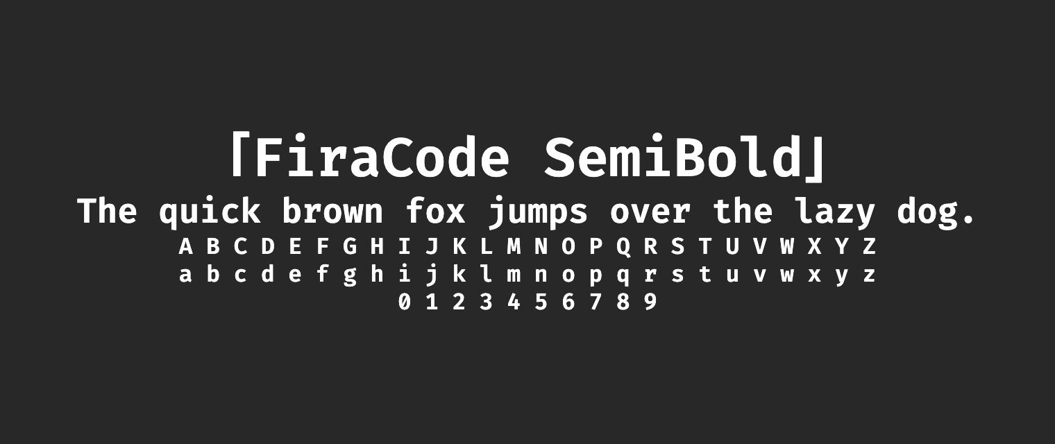 FiraCode-SemiBold字体预览