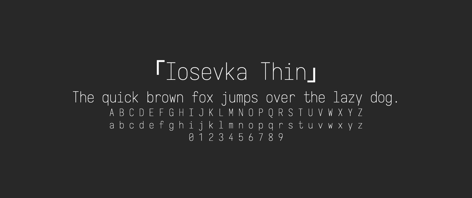 Iosevka-Thin字体预览