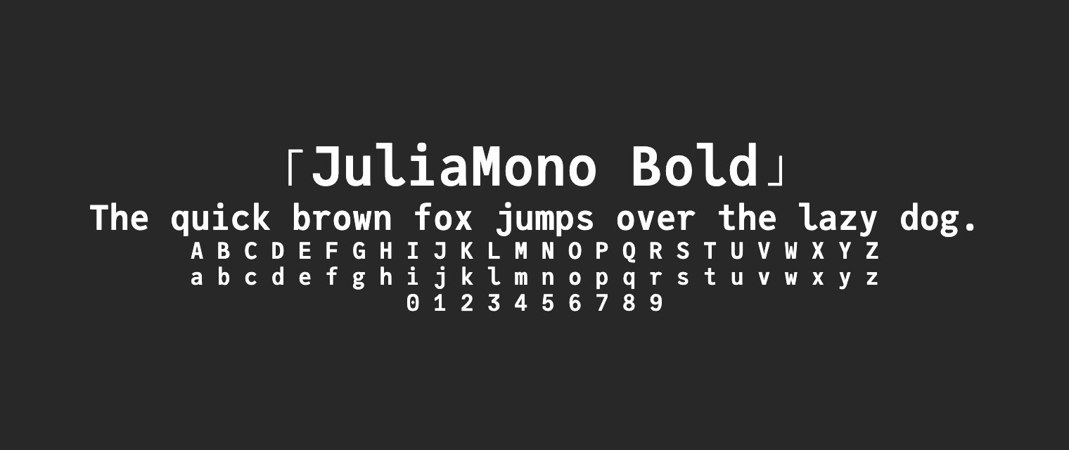 JuliaMono-Bold字体预览