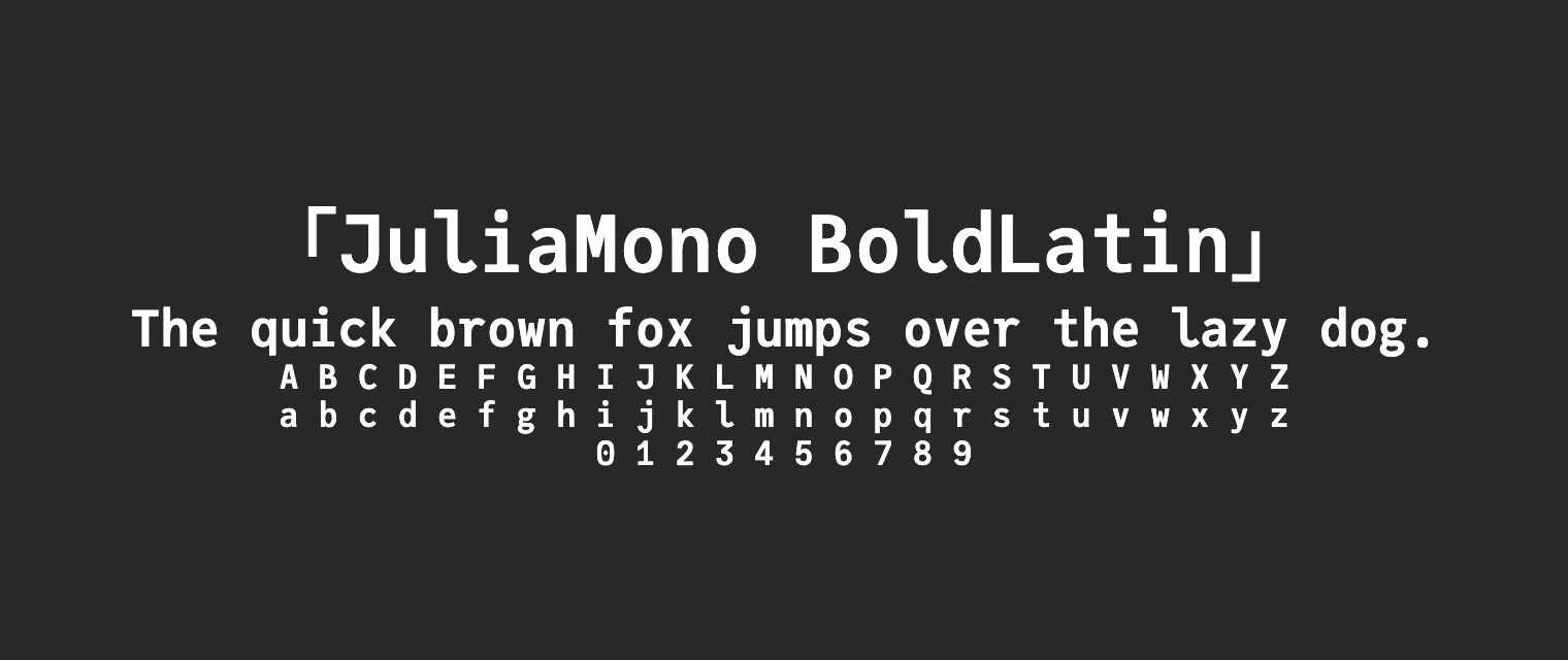 JuliaMono-BoldLatin字体预览