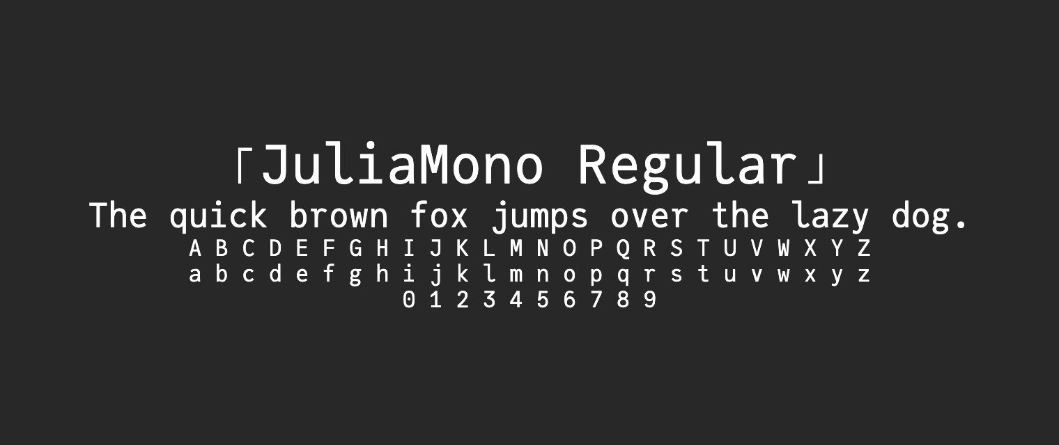JuliaMono-Regular字体预览