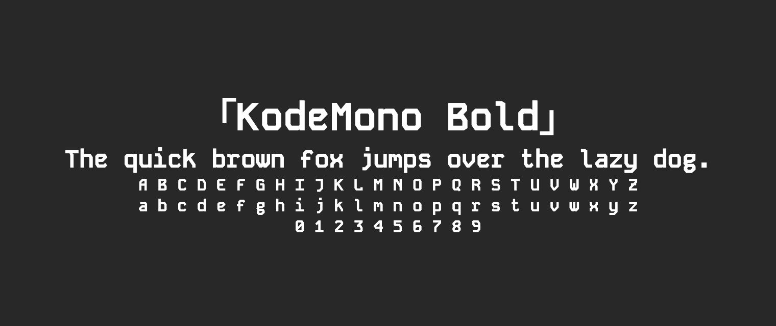 KodeMono-Bold字体预览