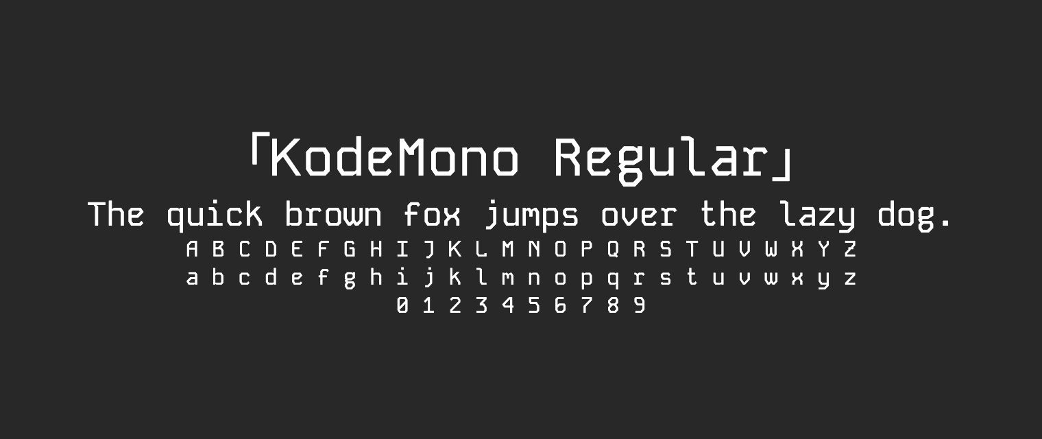 KodeMono-Regular字体预览
