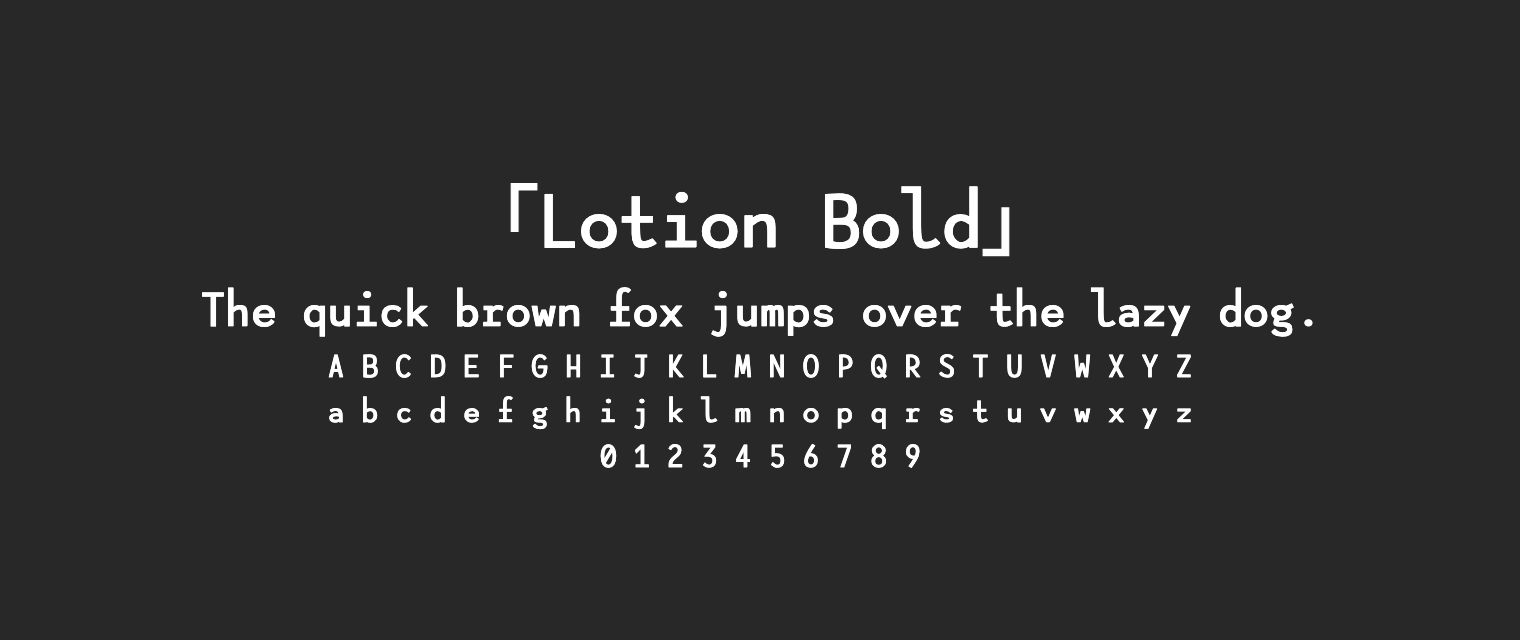 Lotion-Bold字体预览