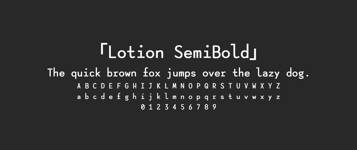 Lotion-SemiBold字体预览