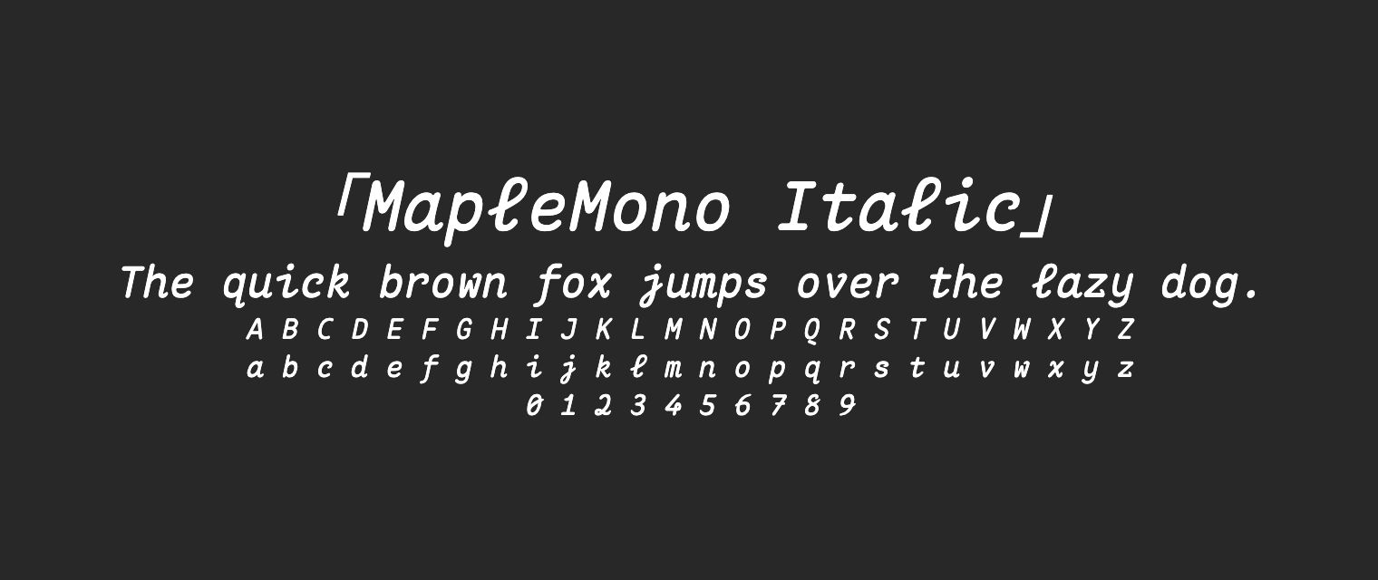 MapleMono-Italic字体预览