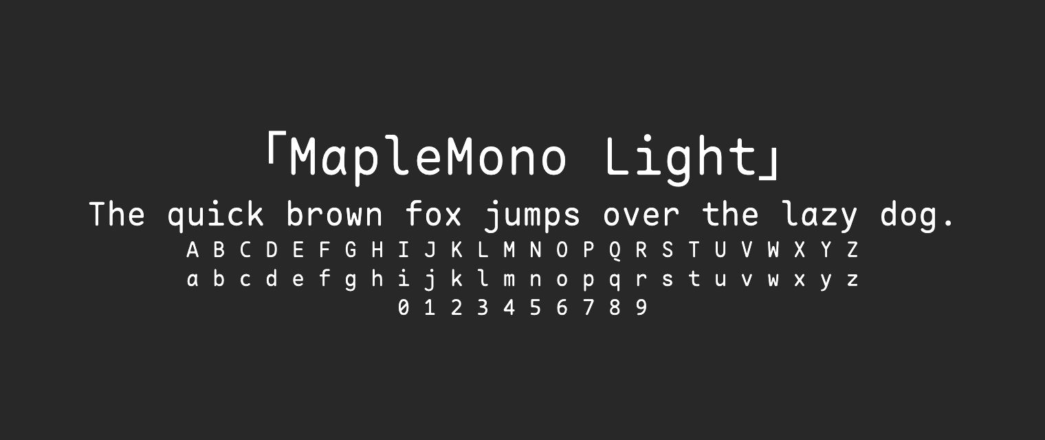 MapleMono-Light字体预览