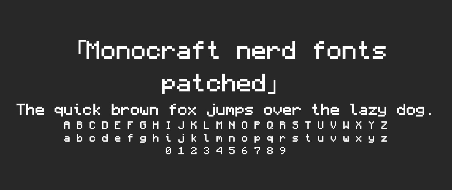 Monocraft-nerd-fonts-patched字体预览