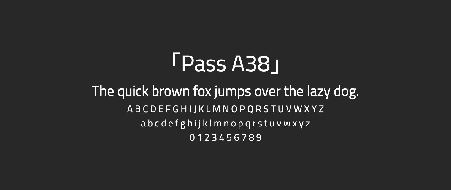 Pass-A38字体预览