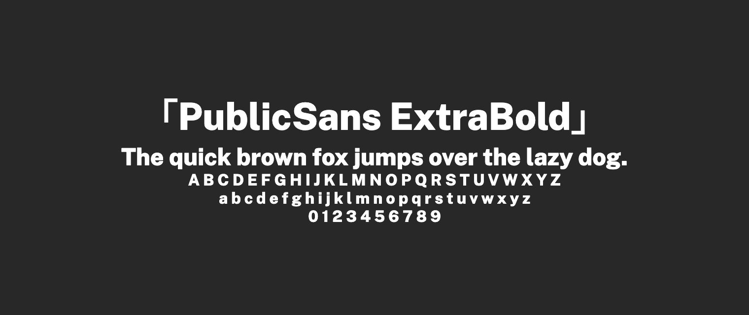 PublicSans-ExtraBold字体预览