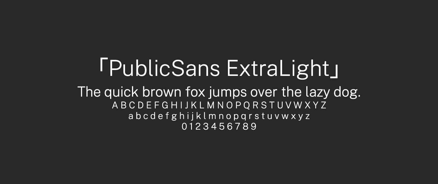 PublicSans-ExtraLight字体预览