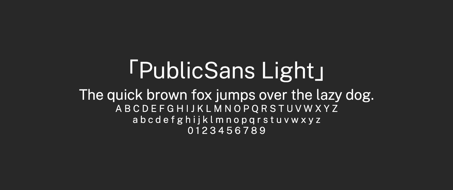 PublicSans-Light字体预览