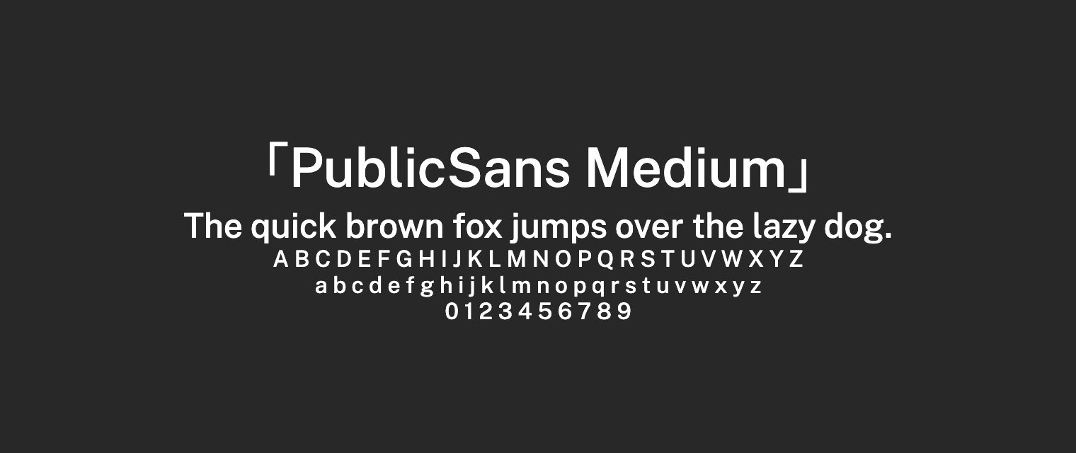 PublicSans-Medium字体预览