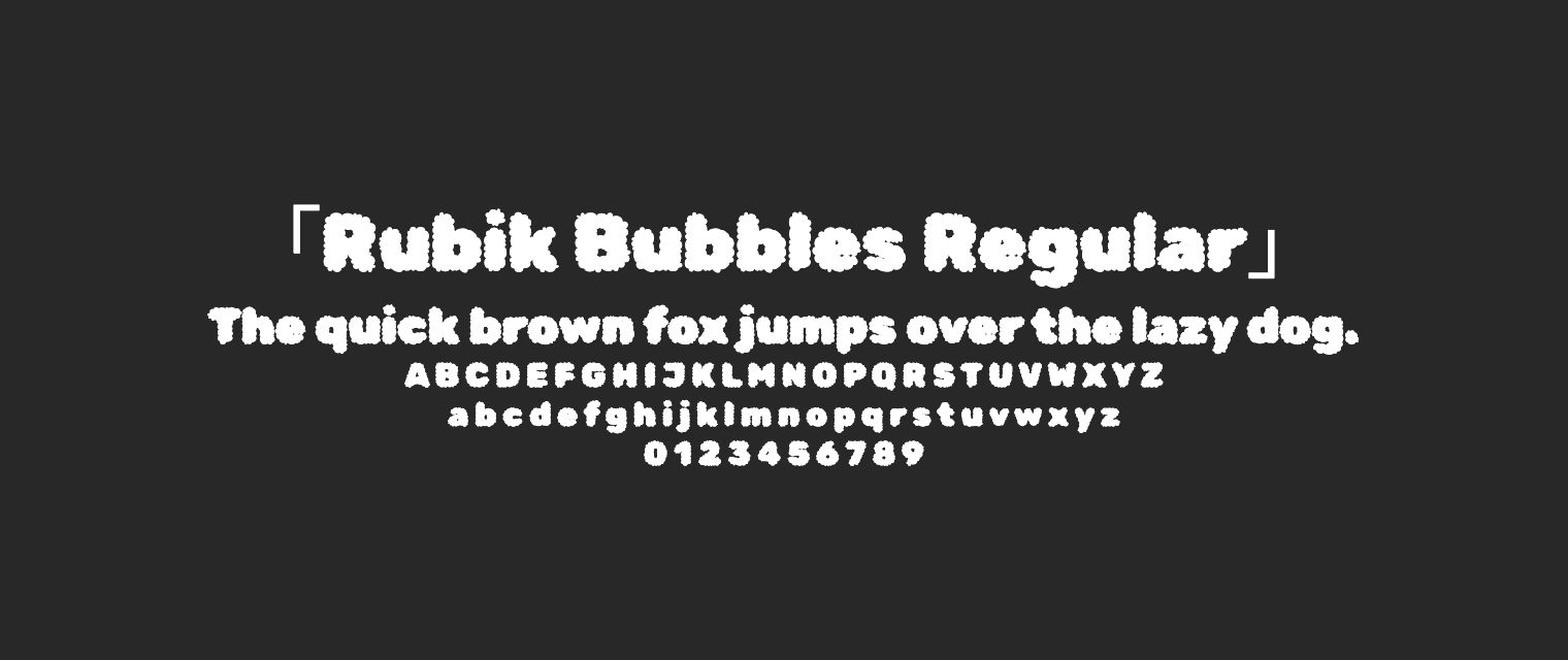 Rubik-Bubbles-Regular字体预览