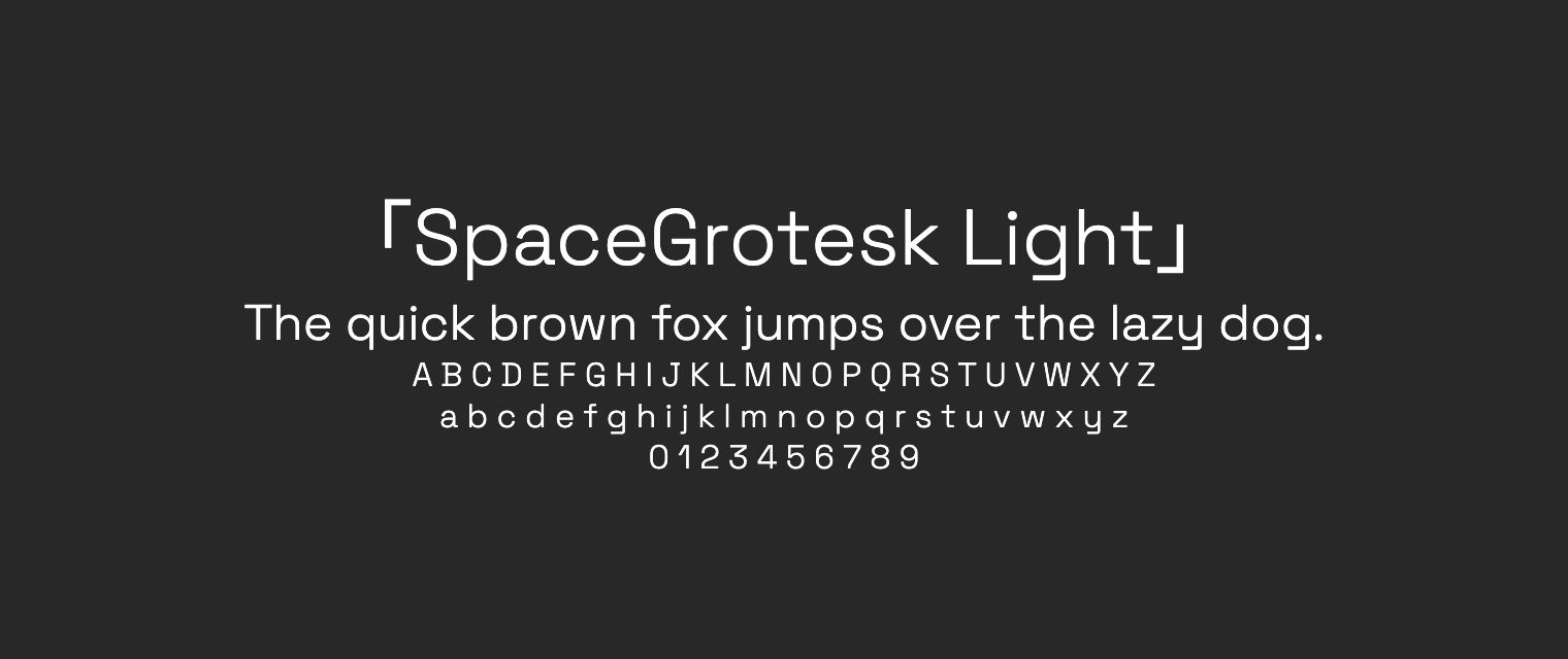 SpaceGrotesk-Light字体预览