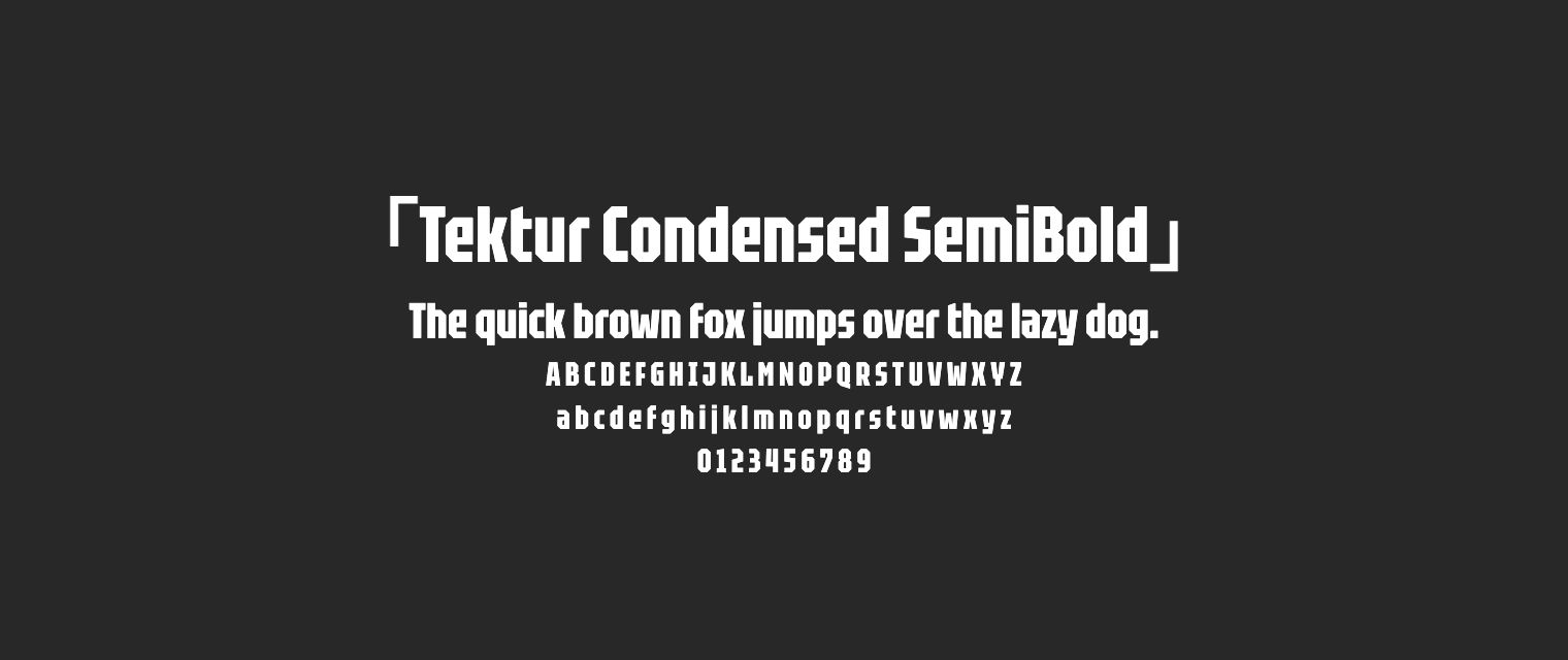 Tektur-Condensed-SemiBold字体预览