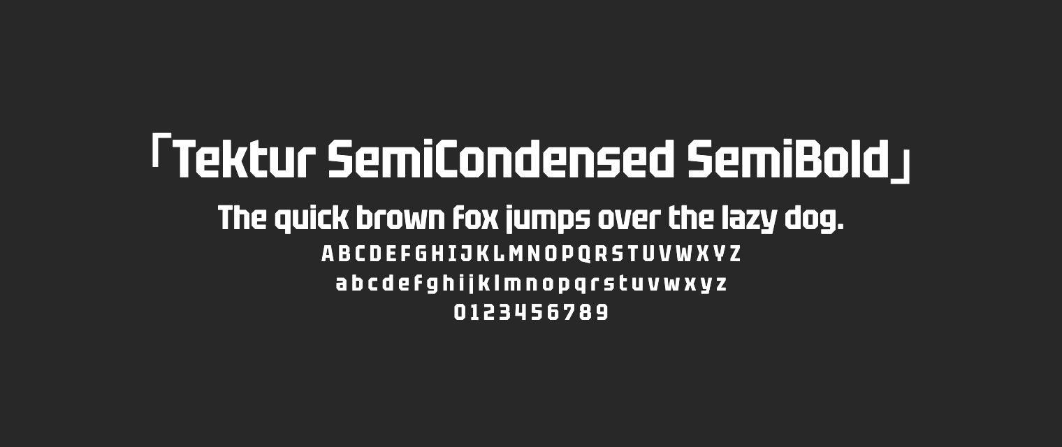 Tektur-SemiCondensed-SemiBold字体预览