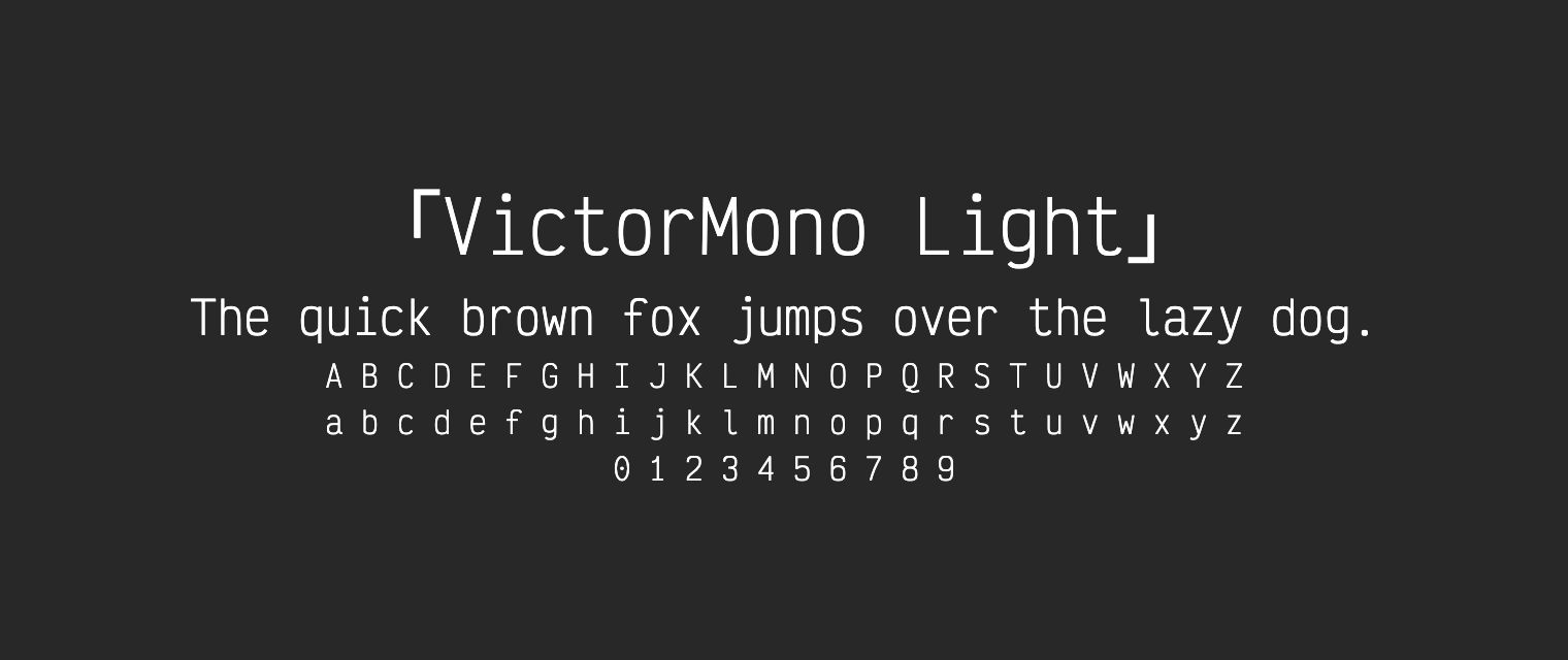 VictorMono-Light字体预览