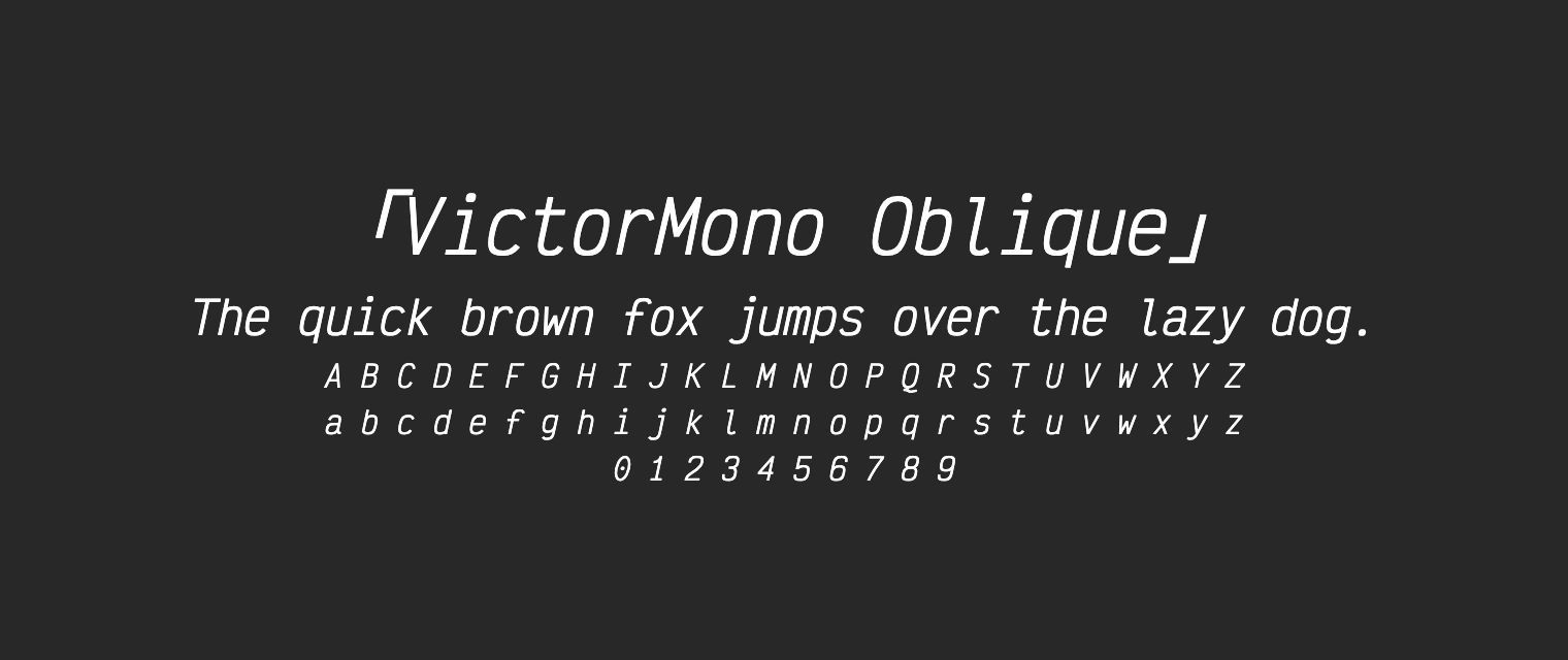VictorMono-Oblique字体预览