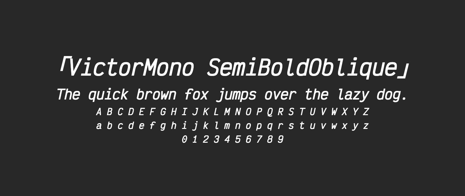 VictorMono-SemiBoldOblique字体预览