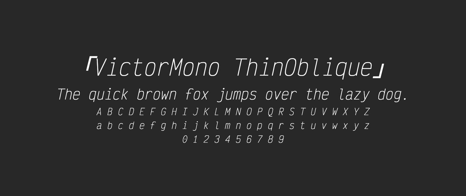 VictorMono-ThinOblique字体预览